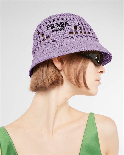 prada raffia bucket hat